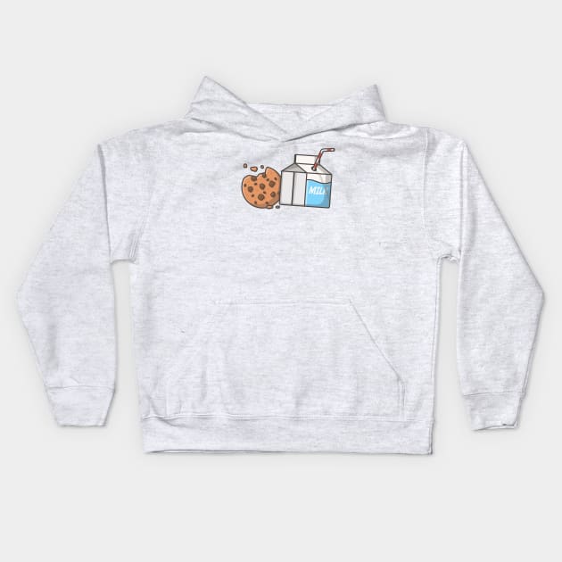 Milk box and chocolate cookies Kids Hoodie by Catalyst Labs